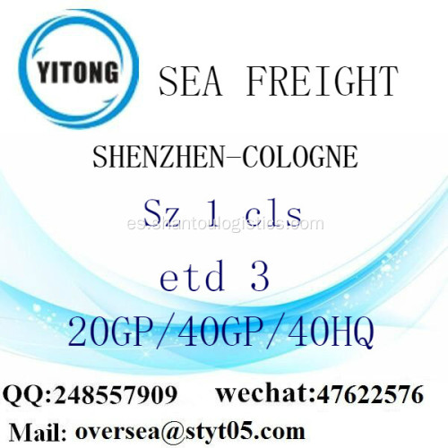 Flete mar del puerto de Shenzhen a Colonia